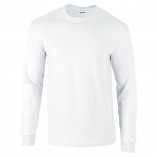 Adult Unisex Ultra Cotton Long Sleeve T-Shirt White Front