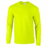 Adult Unisex Ultra Cotton Long Sleeve T-Shirt Safety Green Front