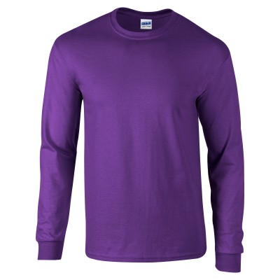 Adult Unisex Ultra Cotton Long Sleeve T-Shirt Purple Front