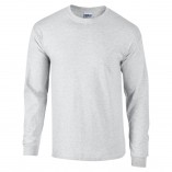 Adult Unisex Ultra Cotton Long Sleeve T-Shirt Ash Gray Front