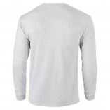 Adult Unisex Ultra Cotton Long Sleeve T-Shirt Ash Gray Back