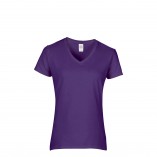 Women's Soft Style Junior Fit V-Neck T-Shirt Heather Purple